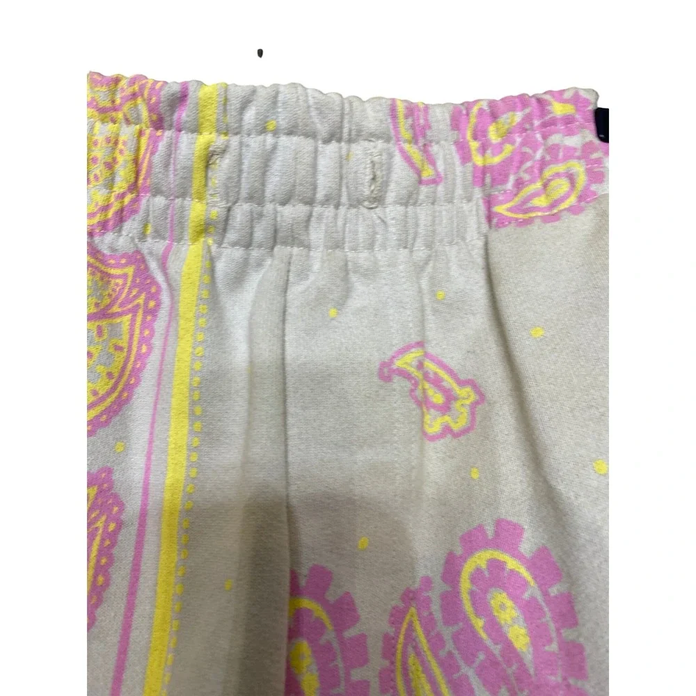 Bananas Monkey Womens Paisley Bandana Print Sweatpants‎ Joggers Pink Yellow Gray